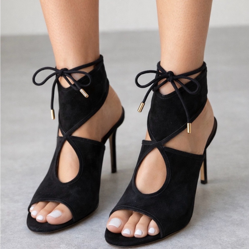Aquazzura “Sexy Thing” Black Suede Lace-Up /EU 40 / US 9